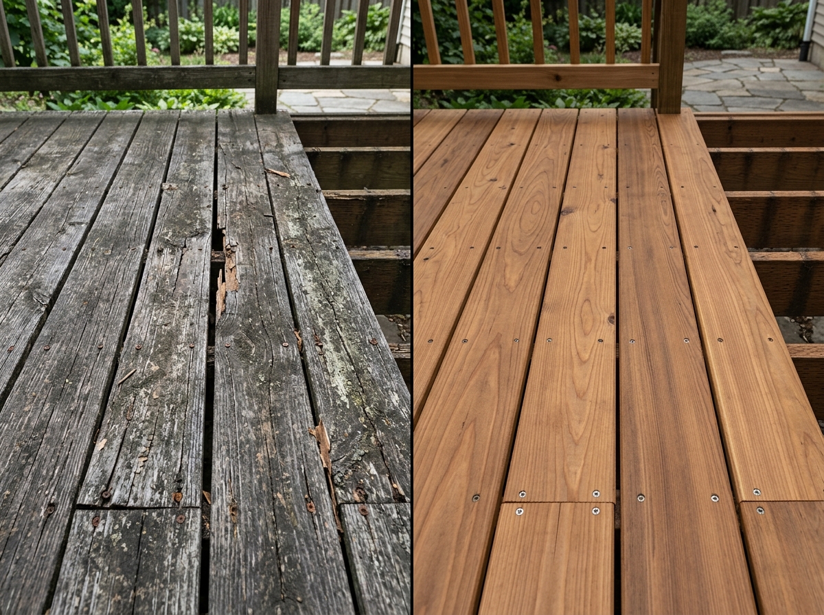 Deck Board Repair Before and After